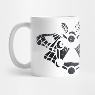 ALCHEMICAL MOTH Witchy Nature Lover Linocut Illustration Mug